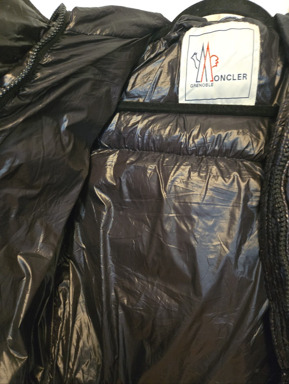Moncler Grenoble Down Puffer Vest Fur Lined Hood Black Womens Size 1 US Small - Picture 10 of 15